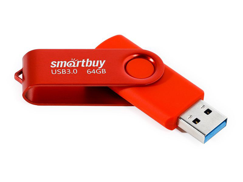 USB Flash Drive 64Gb - SmartBuy UFD 3.0 Twist Red SB064GB3TWR usb flash drive 256gb smartbuy twist dual sb256gb3duotwk