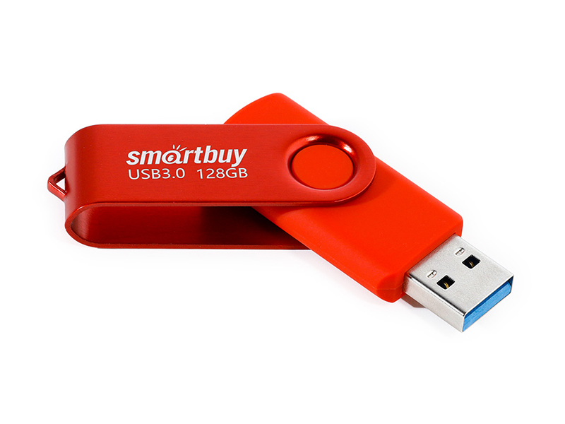 USB Flash Drive 128Gb - SmartBuy UFD 3.0 Twist Red SB128GB3TWR usb flash drive 128gb netac u351 usb 3 0 nt03u351n 128g 30bk