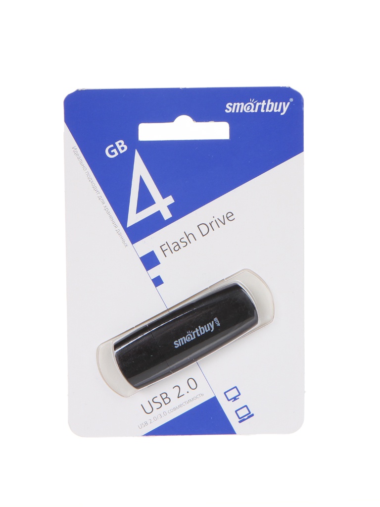 USB Flash Drive 4Gb - SmartBuy Scout Black SB004GB2SCK usb flash drive 64gb smartbuy scout usb 3 1 white sb064gb3scw