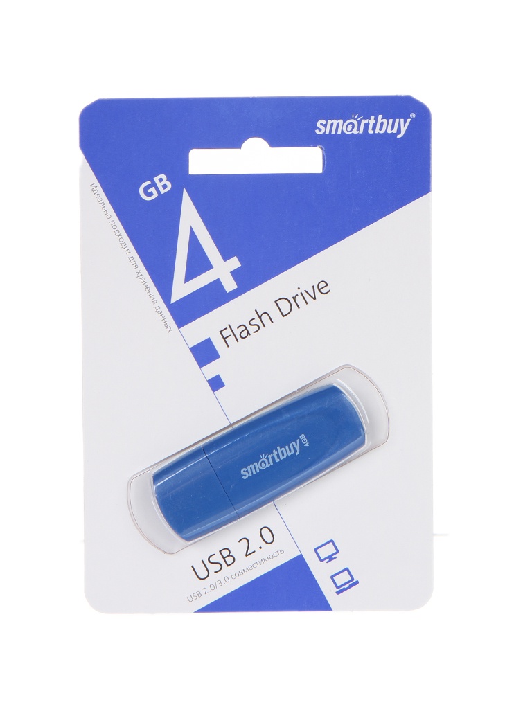 USB Flash Drive 4Gb - SmartBuy Scout Blue SB004GB2SCB usb flash drive 4gb smartbuy scout blue sb004gb2scb
