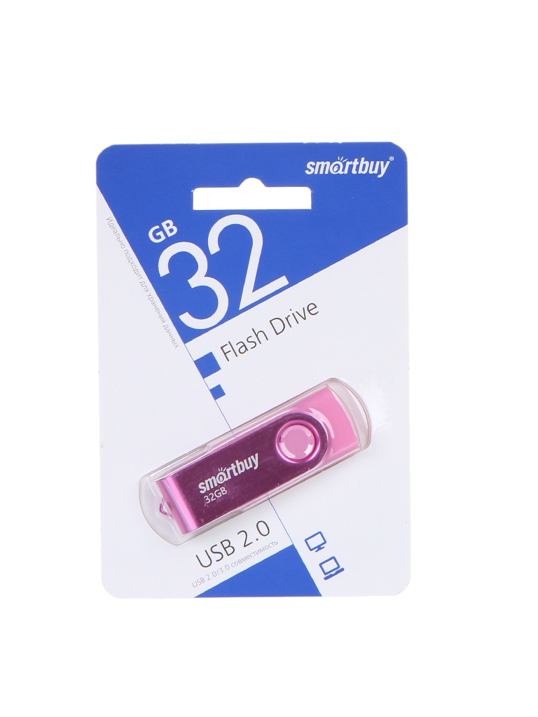 

USB Flash Drive 32Gb - SmartBuy UFD 2.0 Twist Pink SB032GB2TWP, SB032GB2TWP