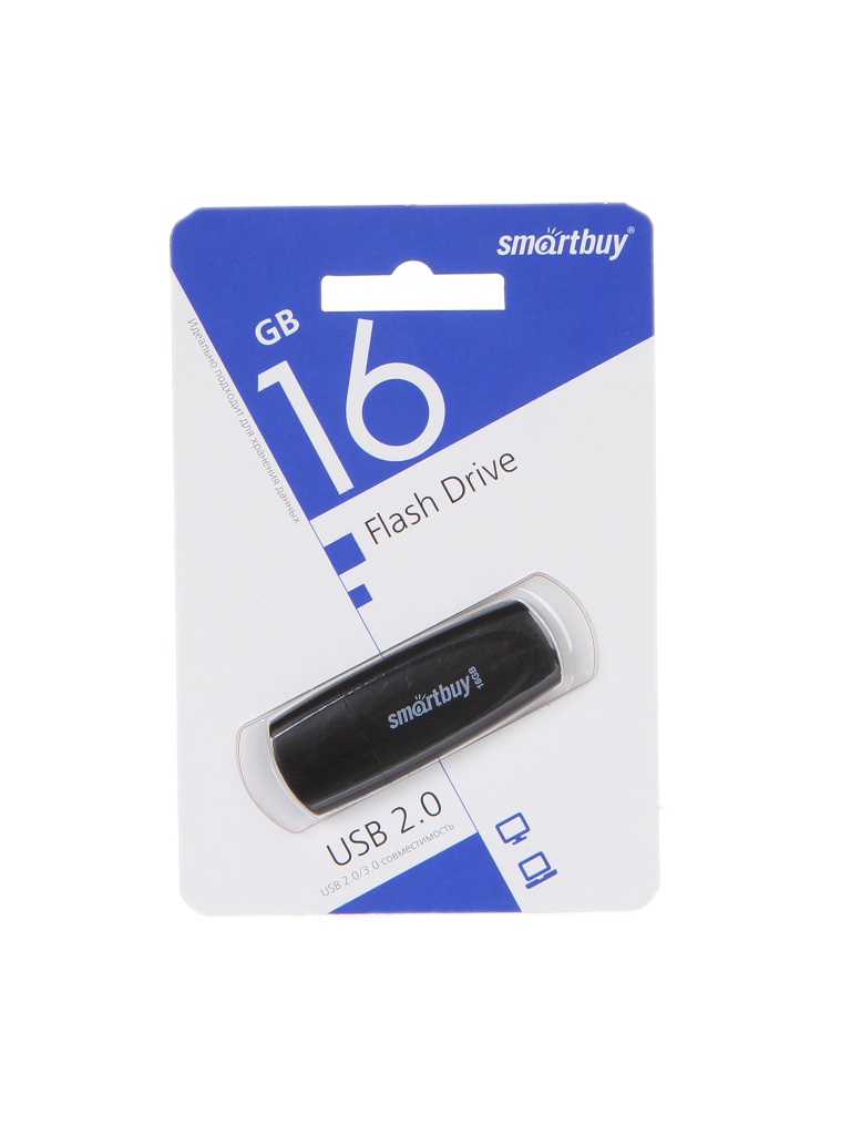 USB Flash Drive 16Gb - SmartBuy Scout Black SB016GB2SCK usb flash oltramax 220 16gb om 16gb 220 violet