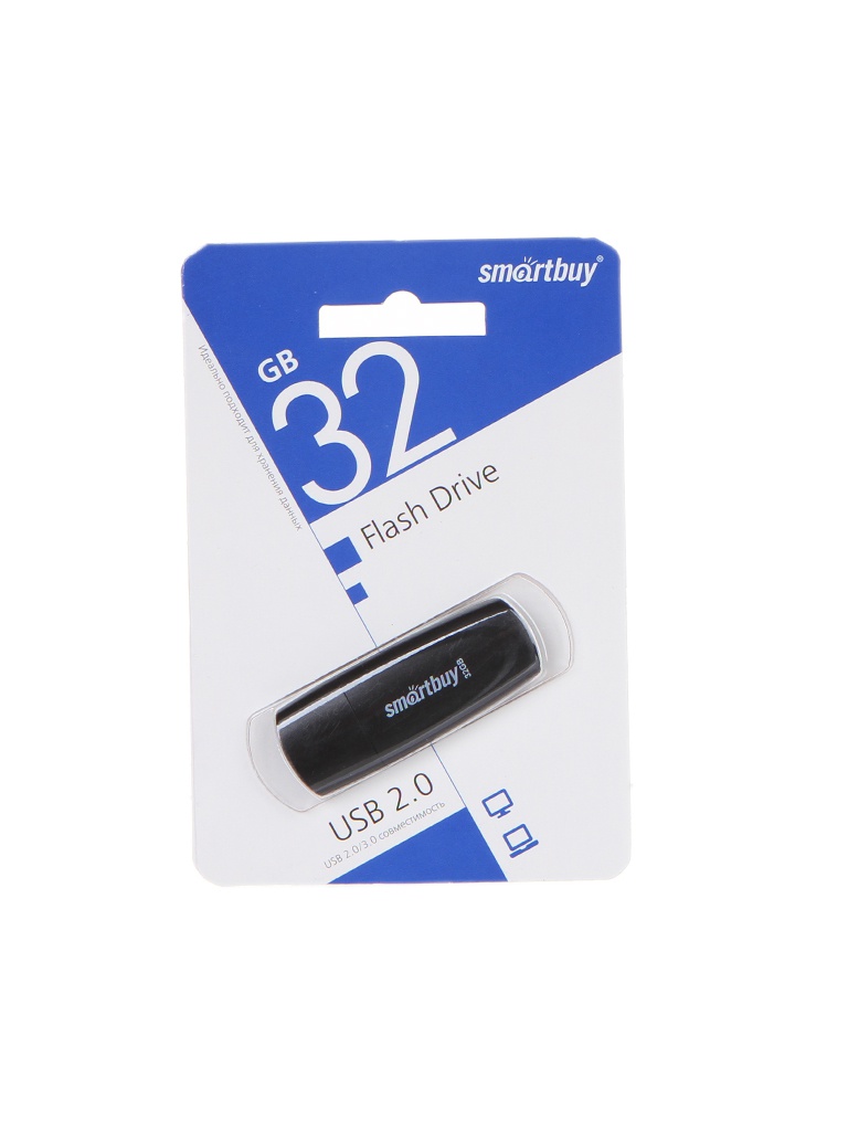 USB Flash Drive 32Gb - SmartBuy Scout Black SB032GB2SCK usb flash drive 8gb smartbuy glossy sb8gbgs dg