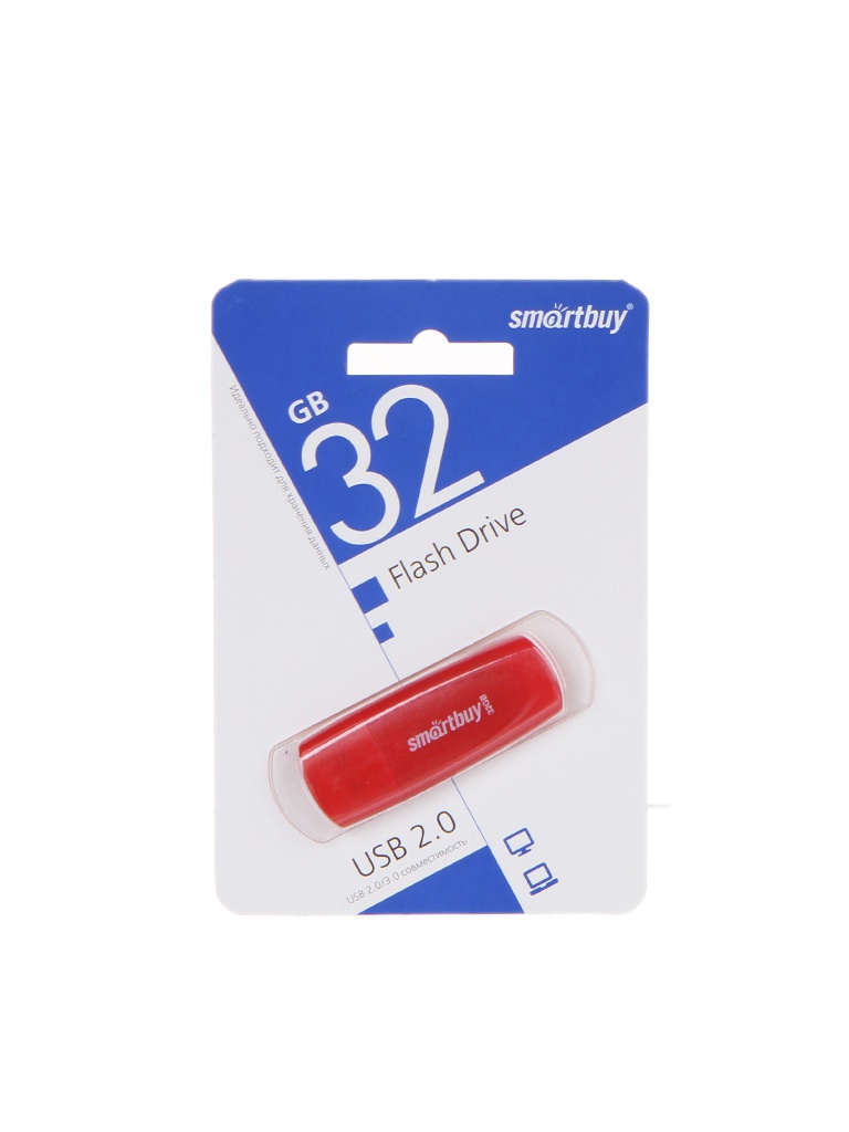USB Flash Drive 32Gb - SmartBuy Scout Red SB032GB2SCR usb flash drive 32gb smartbuy scout red sb032gb2scr
