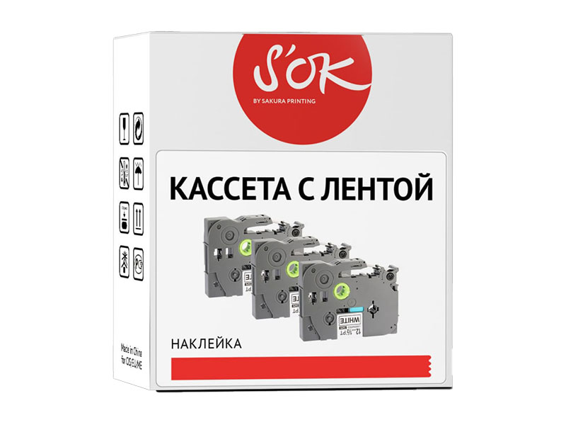 

Кассета с лентой Sok 9mm 8m Black-White SLC53S653003, SLC53S653003