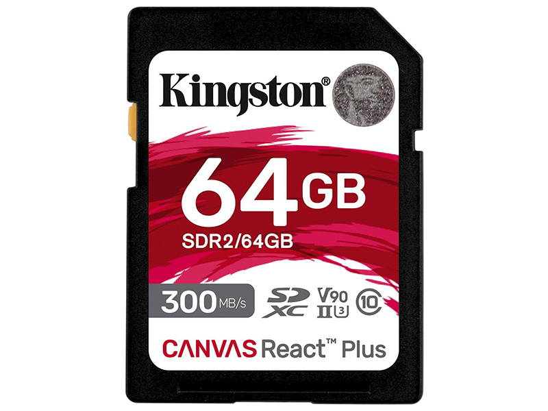 Карта памяти 64Gb - Kingston SDXC UHS-II 300R/260W U3 V90 Canvas React Plus SDR2/64GB kingston canvas react plus sdxc 256gb