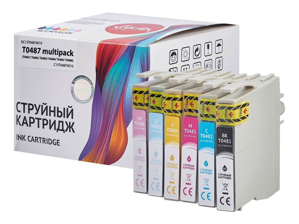 

Картридж Sakura SIC13T04874010 (схожий с Epson C13T04874010) T0487 Multipack для Epson Stylus Photo R200/R220/RX300/R300/R300M/R320/RX320/R340/RX500/RX600/RX620/RX640, SIC13T04874010