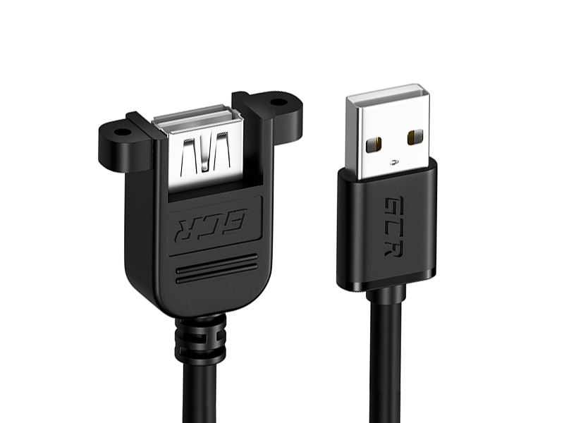 

Аксессуар GCR USB AM/AF 2.0m Black GCR-54748, GCR-54748