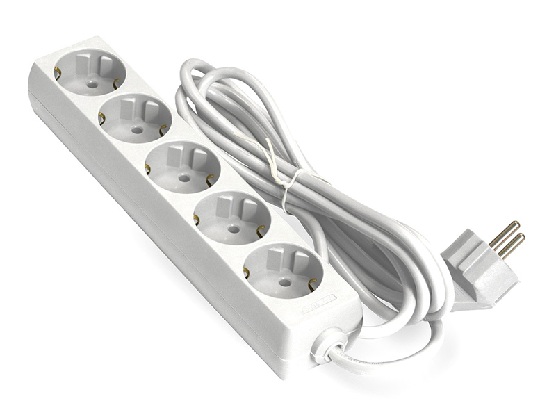 

Удлинитель ExeGate ECE-5-5W 5 Sockets 5m White EX285827RUS, ECE-5-5W