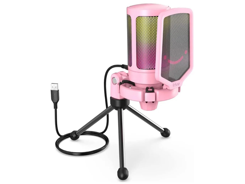 Микрофон Fifine A6V Pink игровая гарнитура fifine h6 pink