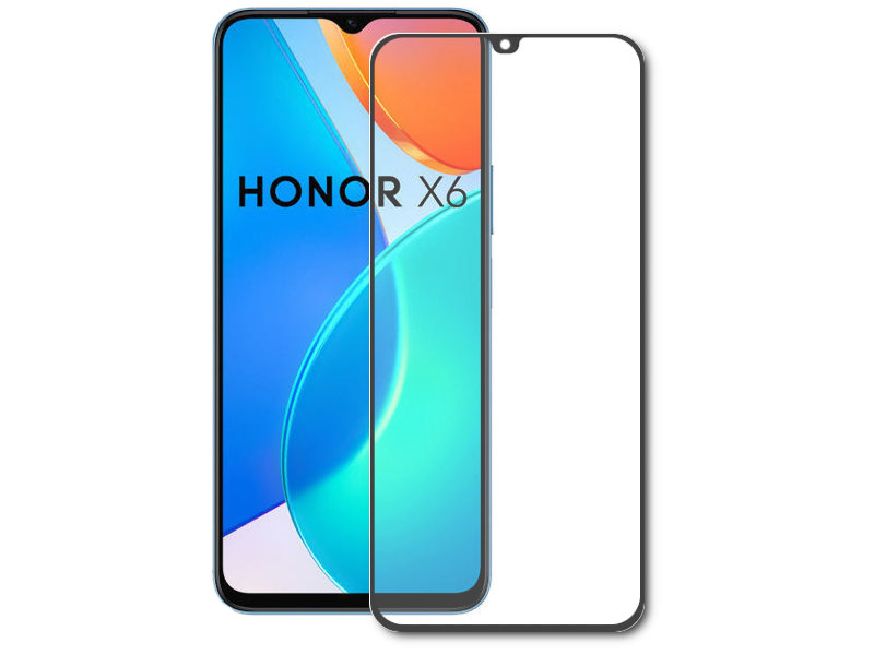 

Защитное стекло BoraSCO для Honor X6 Full Glue Black Frame 71179, Honor X6