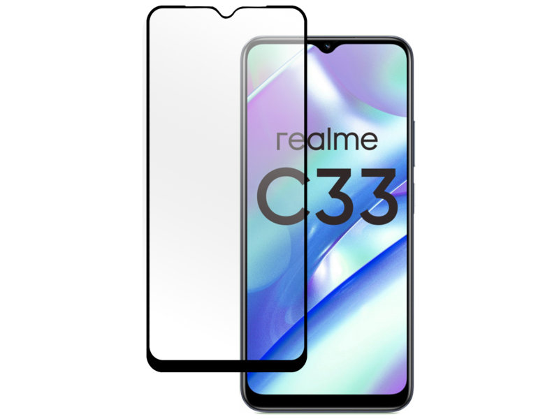 

Защитное стекло Pero для Realme C33 Full Glue Black PGFG-RC33, Realme C33