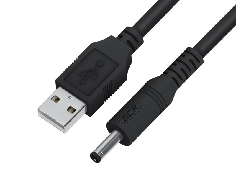 

Аксессуар GCR USB AM - DC Jack 5.5mm 1m Black GCR-53415, GCR-53415