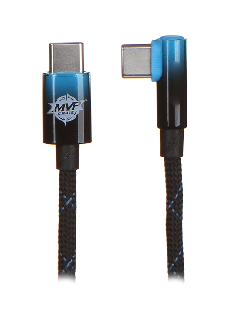 

Аксессуар Baseus MVP 2 Elbow-Shaped Type-C - Type-C 100W 1m Black-Blue CAVP000621, CAVP000621