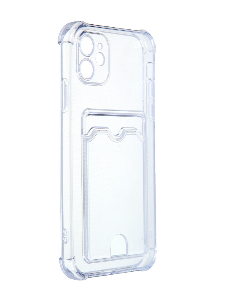 Чехол Zibelino для APPLE iPhone 11 Silicone Card Holder защита камеры Transparent ZSCH-APL-11-CAM-TRN чехол pero для apple iphone 15 pro max silicone transparent cc02 0207 tr