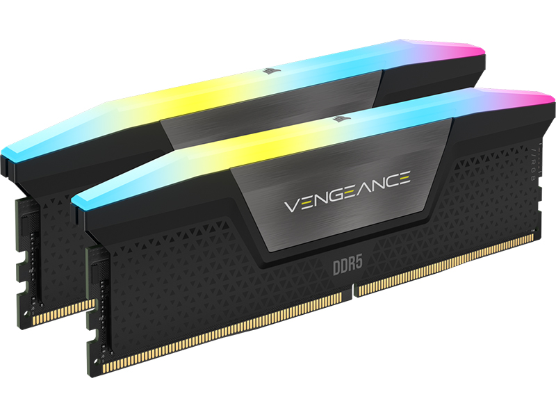 Модуль памяти Corsair Vengeance RGB DDR5 DIMM 5200MHz PC5-41600 CL40 - 32Gb Kit (2x16Gb) CMH32GX5M2B5200C40 модуль памяти corsair vengeance rgb pro sl ddr4 3600mhz pc4 28800 cl18 32gb kit 2x16gb cmh32gx4m2d3600c18
