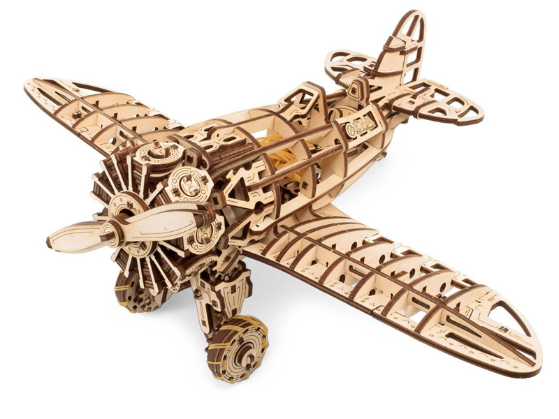 фото Сборная модель eco wood art самолет с мотором ewa (eco wood art)