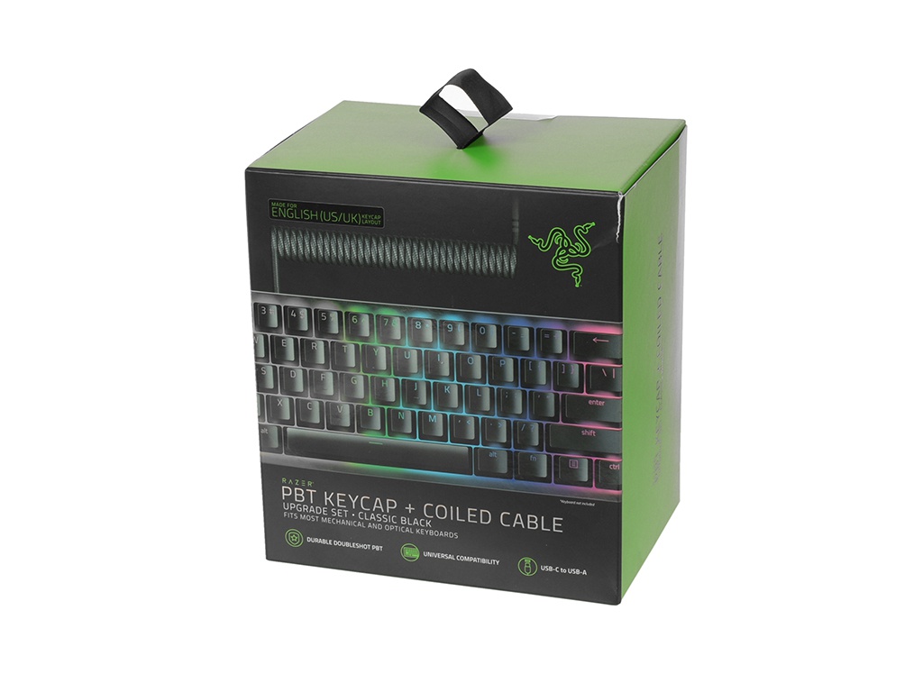 фото Набор razer pbt keycap + coiled cable classic black rc21-01490800-r3m1