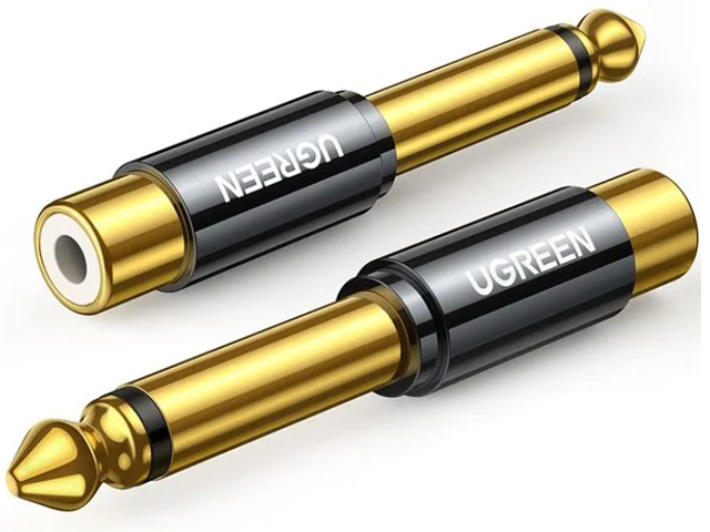 Аксессуар Ugreen AV169 6.35mm Male - RCA Female 80731 1 4 inch trs stereo 6 35mm male jack audio cable for amplifier mixer instrument guitar shielded 6 35 balanced interconnect cords