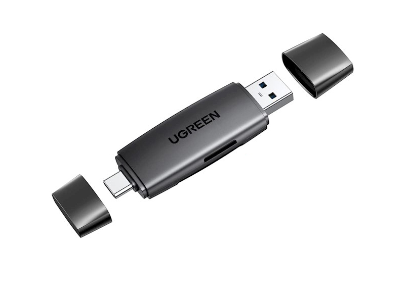 кардридер многофункциональный ugreen cm304 80191 black Карт-ридер Ugreen CM304 Multifunction USB-C + USB TF/SD 3.0 Card Reader Black 80191