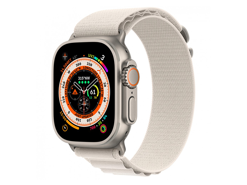 фото Умные часы apple watch ultra gps + cellular 49mm titanium case with starlight alpine loop - m
