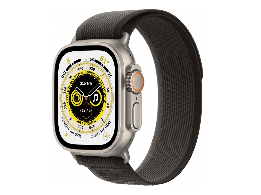 фото Умные часы apple watch ultra gps + cellular 49mm titanium case with black-gray trail loop - m/l