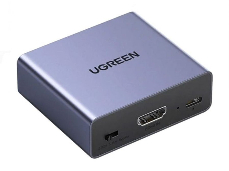 

Сплиттер Ugreen CM531 HDMI Audio Splitter with Optical + 3.5mm Ports Light Blue Grey 60649, CM531