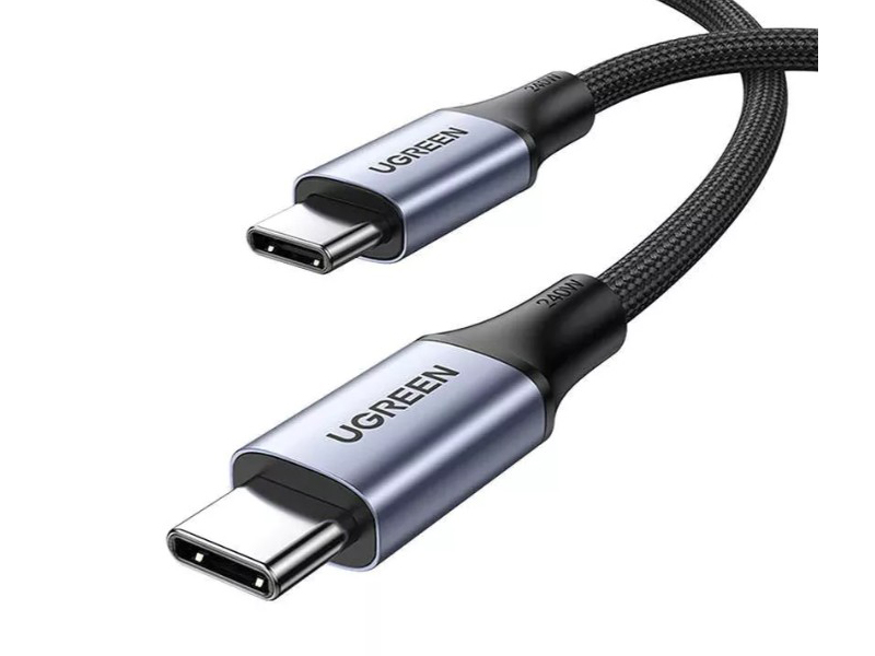 Аксессуар Ugreen US535 USB-C - USB-C 240W 2m Space Grey 90440 кабель usb c to usb c ugreen us535 240w в оплетке 2 м серый космос