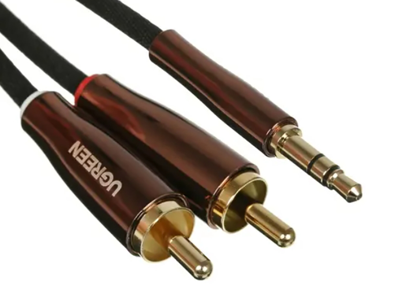 фото Аксессуар ugreen av170 jack 3.5mm - 2xrca 2m black-dark copper 80847