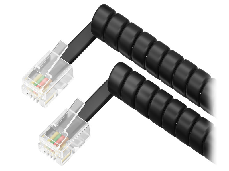 

Сетевой кабель GCR RJ9 4P4C 1m Black GCR-50963, GCR-50963