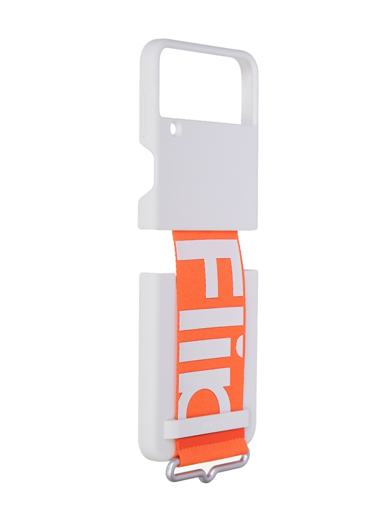 

Чехол для Samsung Galaxy Z Flip 4 Original Silicone Cover with Strap White EF-GF721TWEG, Samsung Galaxy Z Flip 4