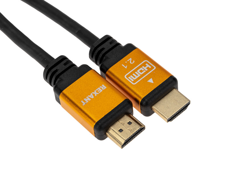 Аксессуар Rexant HDMI - HDMI 2.1 1m Gold 17-6002 аксессуар akasa dvi d hdmi 2m ak cbhd06 20bk