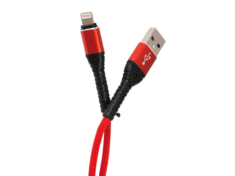 Аксессуар mObility USB - Lightning 3А Red УТ000024539