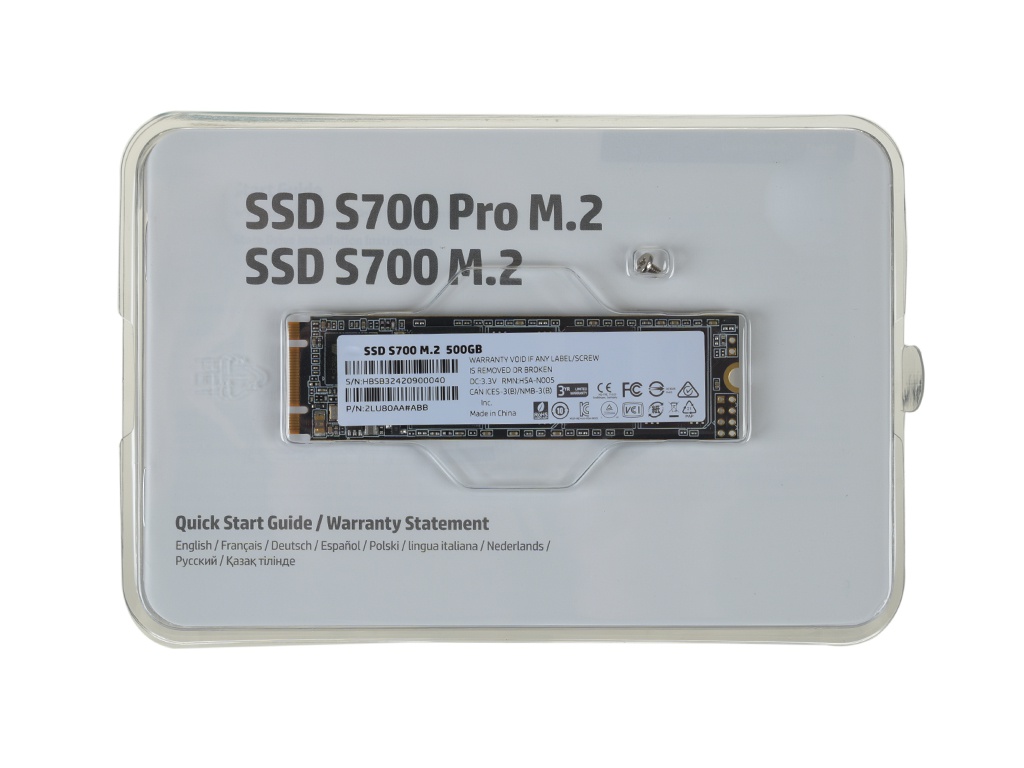 

Твердотельный накопитель HP S700 Series 500Gb 2LU80AA#ABB, S700