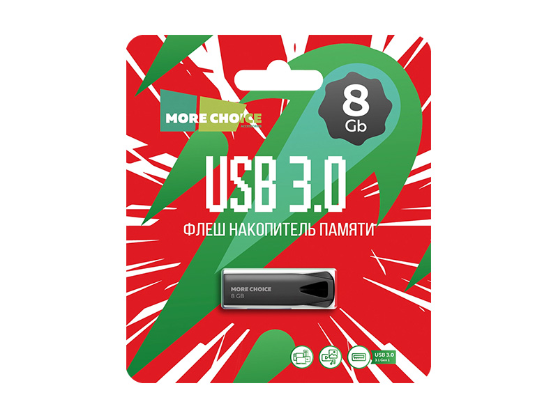 фото Usb flash drive 8gb - more choice mf8m metal 4610196405099