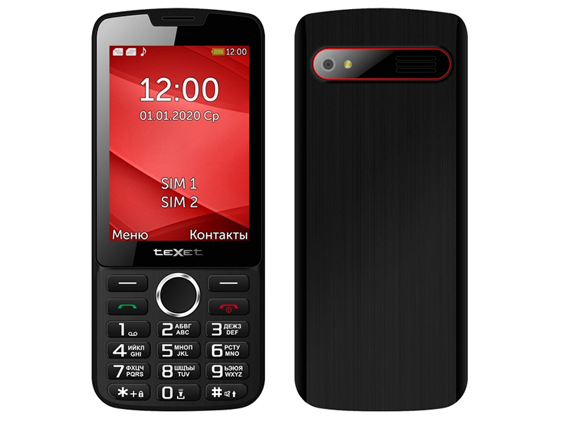 Сотовый телефон teXet TM-308 Black-Red сотовый телефон texet tm 520r