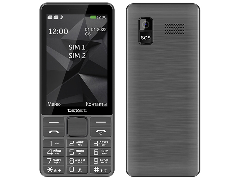 Сотовый телефон teXet TM-D324 Grey сотовый телефон texet tm b418 red