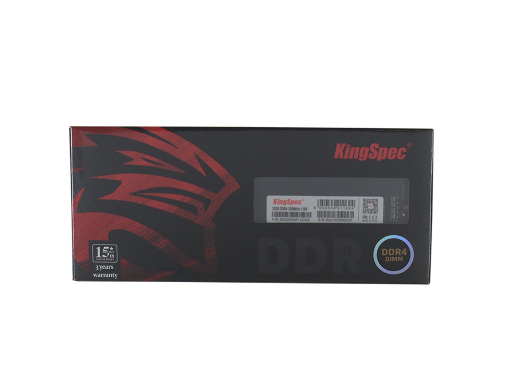 фото Модуль памяти kingspec ddr4 dimm 3200mhz pc25600 cl17 - 32gb ks3200d4p13532g