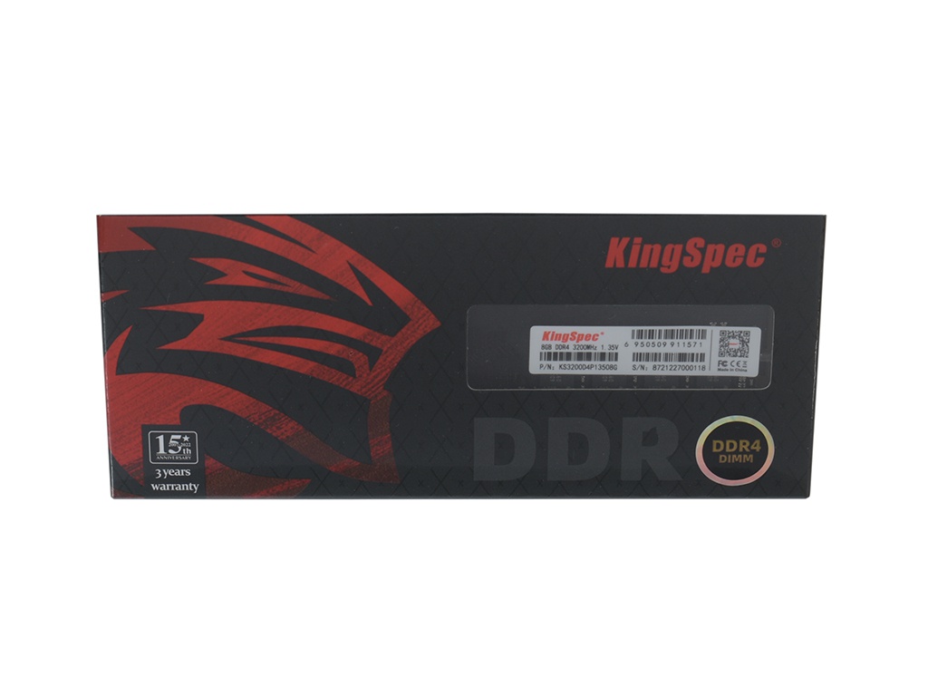   KingSpec DDR4 DIMM 3200Mhz PC25600 CL17 - 8Gb KS3200D4P13508G