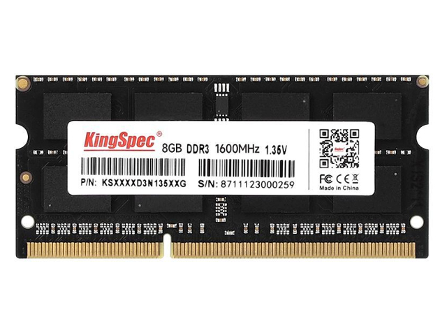 Модуль памяти KingSpec SO-DIMM DDR3 1600Mhz PC12800 CL11 - 8Gb KS1600D3N13508G модуль памяти netac ddr3 dimm 1600mhz pc12800 cl11 4gb ntbsd3p16sp 04