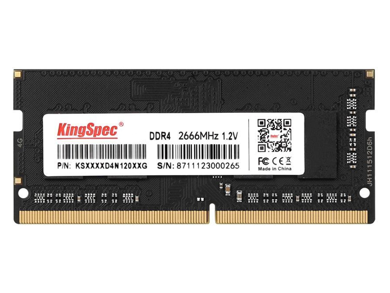 Модуль памяти KingSpec SO-DIMM DDR4 2666Mhz PC21300 CL17 - 16Gb KS2666D4N12016G модуль памяти для ноутбука sodimm ddr4 8gb pc21300 2666мгц samsung m471a1k43db1 ctd