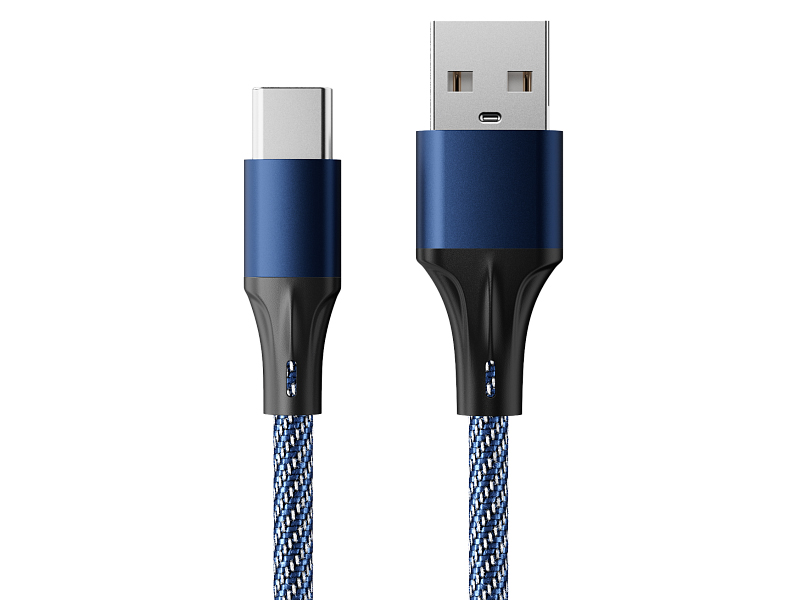 

Аксессуар AccesStyle USB - Type-C 1m Black-Blue AC30-F100M, AC30-F100M