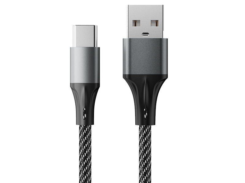 

Аксессуар AccesStyle USB - Type-C 1m Black-Grey AC30-F100M, AC30-F100M