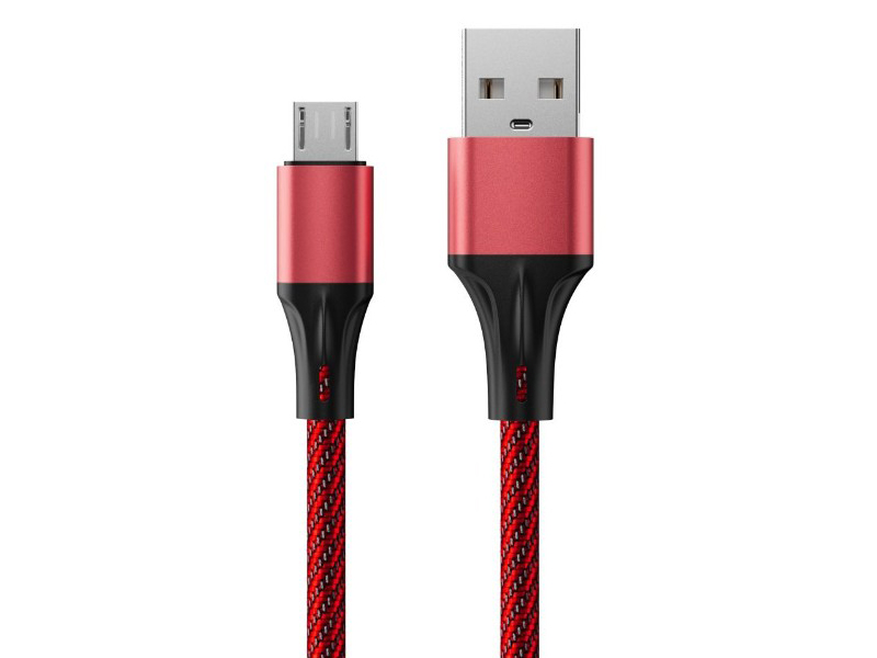 

Аксессуар AccesStyle USB - MicroUSB 1m Red-Black AM24-F100M, AM24-F100M