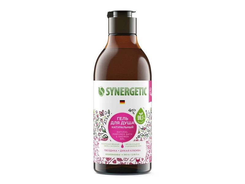 

Гель для душа Synergetic Гвоздика и дикая клюква 380ml 4607971451464, 4607971451464