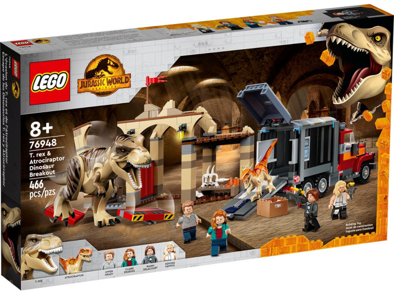 

Lego Jurassic World Побег атроцираптора и тираннозавра 466 дет. 76948, Побег атроцираптора и тираннозавра