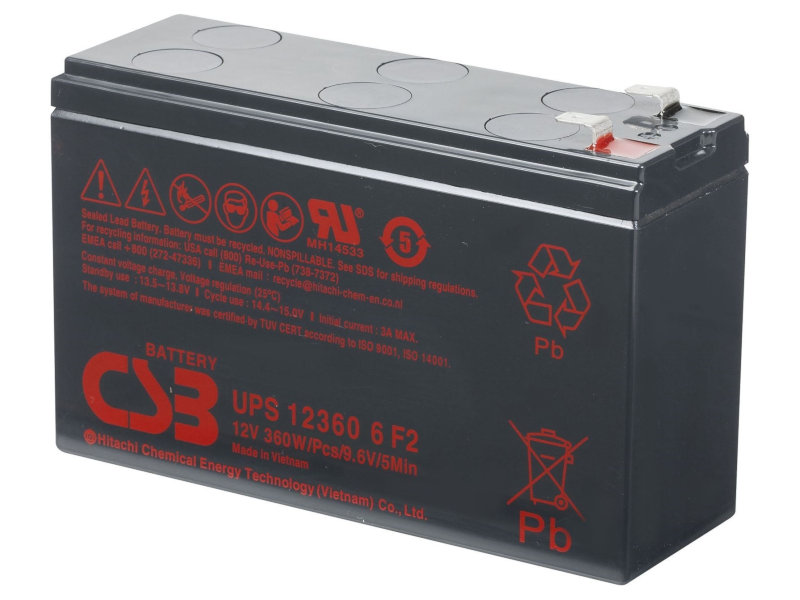 Аккумулятор для ИБП CSB UPS123606 12V 7.5Ah клеммы F2