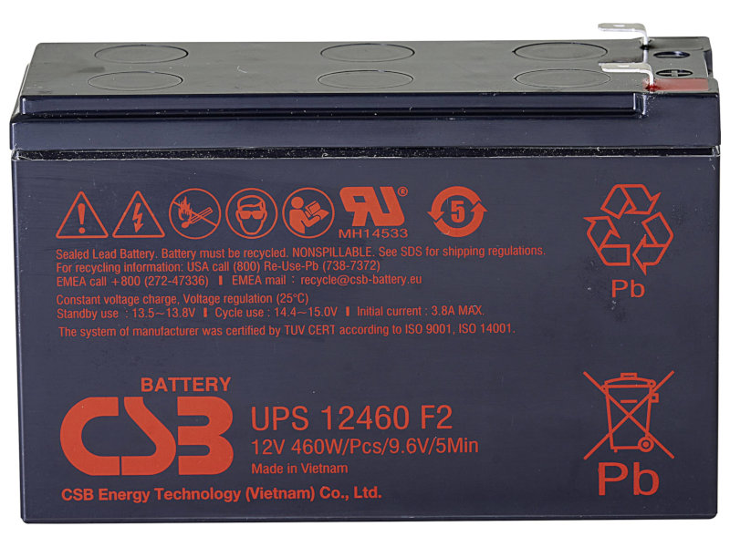 Аккумулятор для ИБП CSB UPS12460 12V 9.0Ah клеммы F2