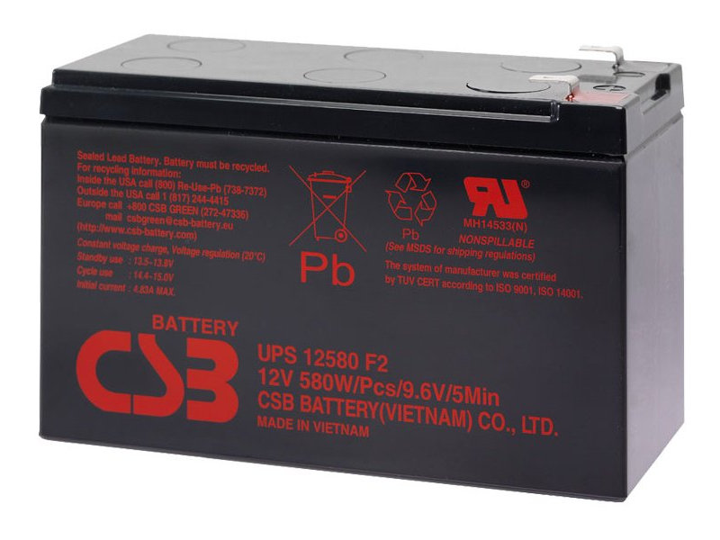 Аккумулятор для ИБП CSB UPS12580 12V 10.5Ah клеммы F2