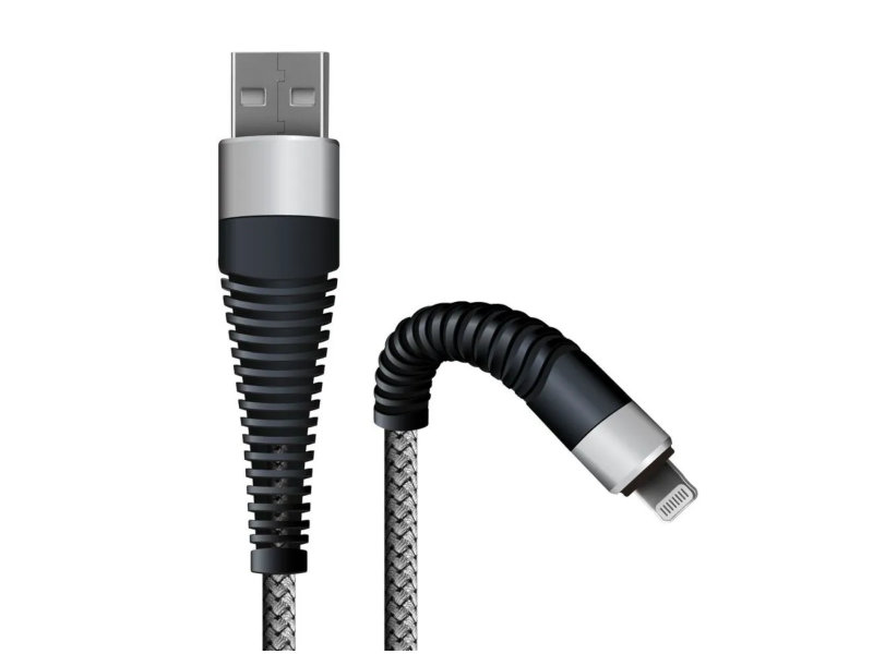 

Аксессуар BoraSCO Fishbone USB - Lightning 1m Space Grey 38508, 38508